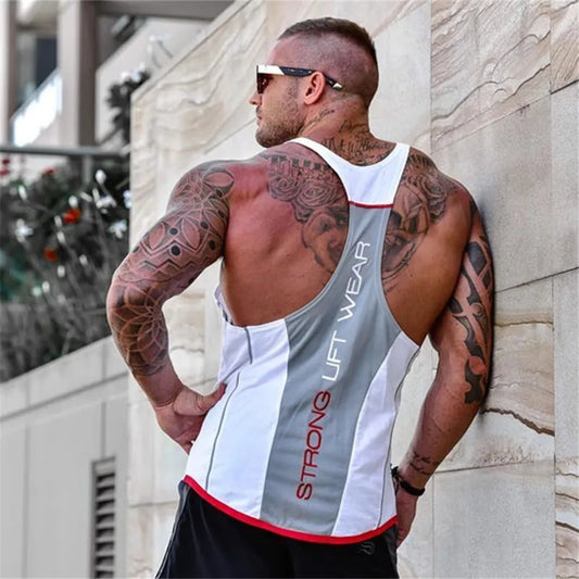 Men’s Sleeveless Bodybuilding Tank Top-Fitness Sleeveless Shirt