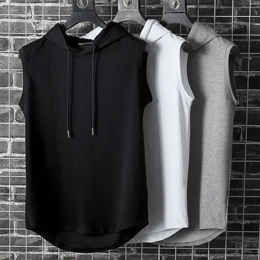 Men's Hooded Sleeveless Gym Tank Top